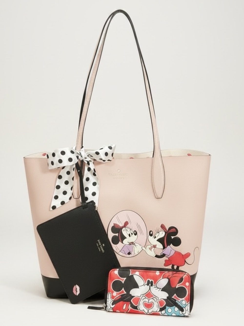 Kate Spade x Disney Minnie Mouse Large Reversible Tote Bag & Wallet Bundle EUC